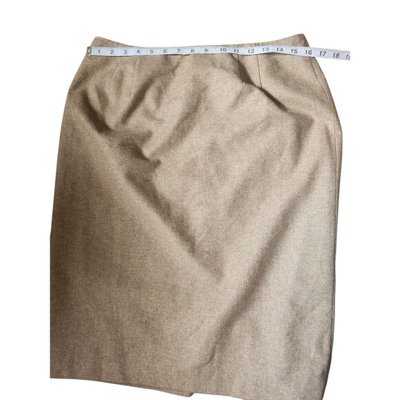 Bill Blass Tweed Skirt Suit Womens 12 Old Money Corpcore Tan Double-breasted - Picture 10 of 12